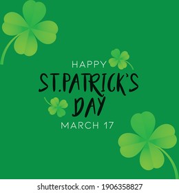 St Patricks Day background with shamrock and lettering