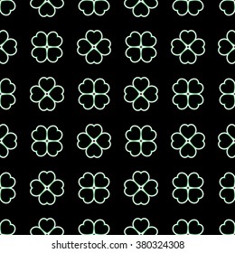 St. Patrick's Day Background. Shamrock, luck background. Cloverleaf seamless pattern. Vector illustration.