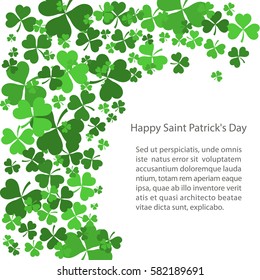 St Patrick's Day background with Shamrock Leaves. Vector illustration eps 10