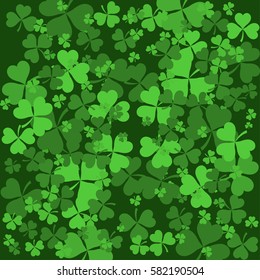 St Patrick's Day background with Shamrock Leaves. Vector illustration eps 10.