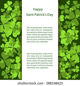 St. Patrick's Day Background with Shamrock Leaves. Vector illustration