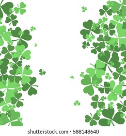 St. Patrick's Day Background with Shamrock Leaves. Vector illustration