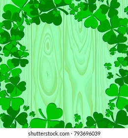 St. Patrick's Day Background with Shamrock Leaves. Vector illustration eps 10