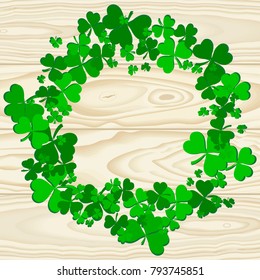 St. Patrick's Day Background with Shamrock Leaves. Vector illustration eps 10