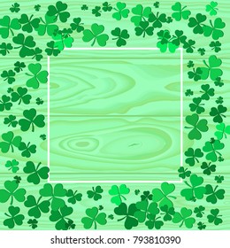 St. Patrick's Day Background with Shamrock Leaves. Vector illustration eps 10