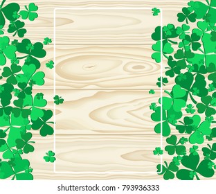 St Patricks Day Background with Shamrock Leaves. Vector illustration eps 10