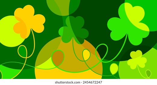 St. Patrick's Day background theme. colorful abstract clover shapes design