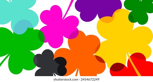 St. Patrick's Day background theme. colorful abstract clover shapes design