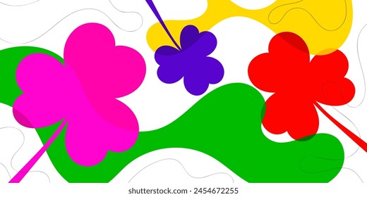 St. Patrick's Day background theme. colorful abstract clover shapes design