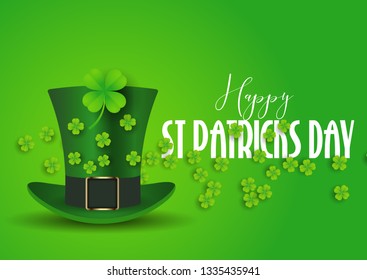 St Patrick's Day background with top hat and shamrock