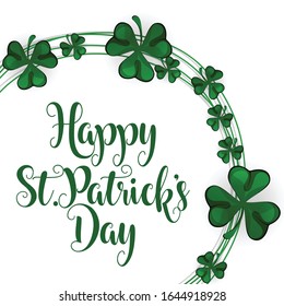 St Patrick's Day background. Vector illustration for lucky spring design with a shamrock. St. Patrick's Day greeting. Vector illustration