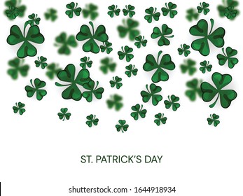 St Patrick's Day background. Vector illustration for lucky spring design with a shamrock. St. Patrick's Day greeting. Vector illustration