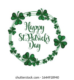St Patrick's Day background. Vector illustration for lucky spring design with a shamrock. St. Patrick's Day greeting. Vector illustration