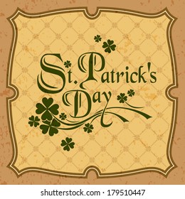 St. Patrick's day background, Vector retro banner