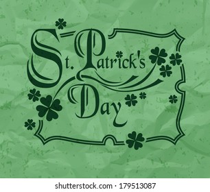 St. Patrick's day background, Vector retro banner