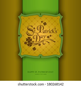 St. Patrick's day background, Vector retro banner