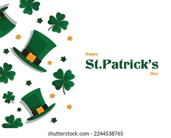 St Patrick's Day background. Vector illustration for lucky spring design with shamrock and clover