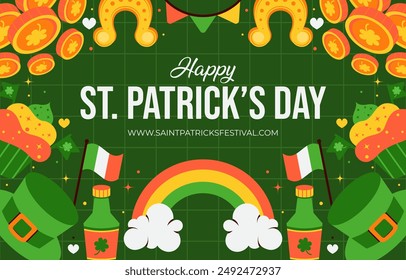 St. Patrick's Day background vector with patterns