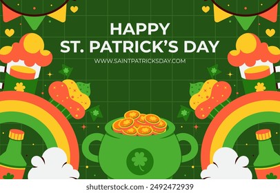 St. Patrick's Day background vector with patterns