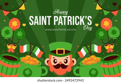 St. Patrick's Day background vector with stripes