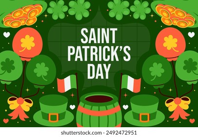 St. Patrick's Day background vector with patterns