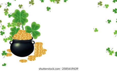 St. Patrick's Day background vector illustration with shamrocks 