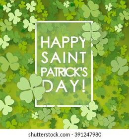 St Patrick's Day background. Vector illustration for lucky spring design with shamrock. 