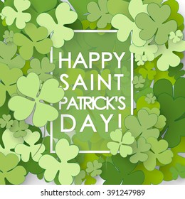 St Patrick's Day background. Vector illustration for lucky spring design with shamrock. 