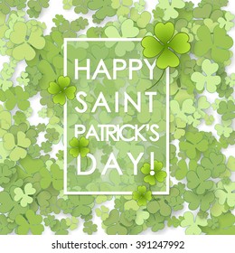 St Patrick's Day background. Vector illustration for lucky spring design with shamrock. 