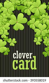 St Patrick's Day background. Vector illustration for lucky spring design with shamrock. Green clover border and square frame. Ireland symbol pattern. Irish header for web.