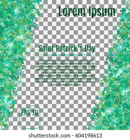 St Patricks day background. Vector illustration on a transparent background.