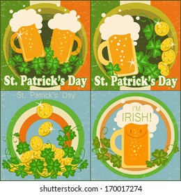 St. Patrick's Day backgrounds, set.