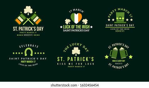 st patrick's day badge and logo collection. vector illustration.