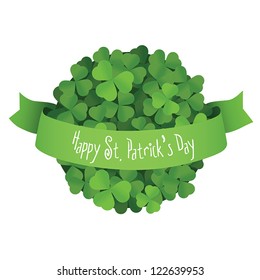 St. Patrick's Day ball made of shamrock leaves with green ribbon