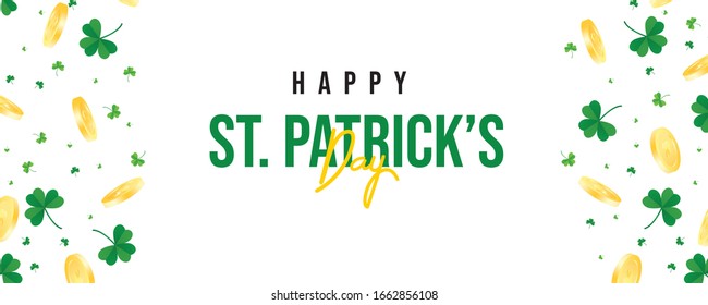St Patricks Day banner backgrond, Template for design card, invitation, banner, festive decorations 