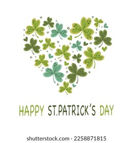 st patricks day banner with clover heart