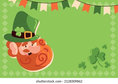 st patricks day banner with elf face