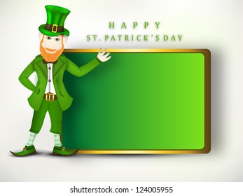 St.. Patrick's Day Banner With  Happy Leprechaun. EPS 10.