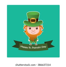 St. Patrick's Day banner with leprechaun