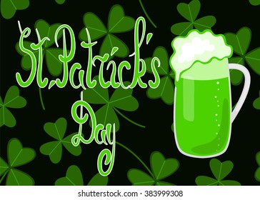 St. Patrick's day banner. Mug of beer
