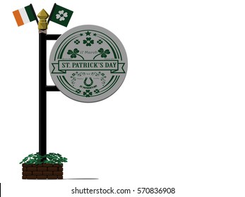 St patrick's day banner on white background


