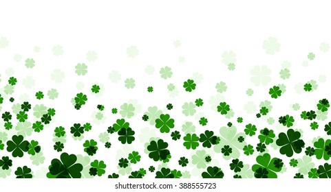 St. Patrick's day banner with shamrocks. Vector paper illustration.