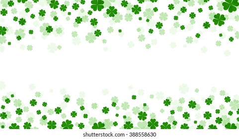 Cartel del día de San Patricio con shamrock. Ilustración de papel vector.