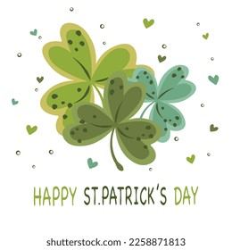 st patricks day banner with three leaves clover