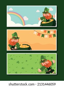st patricks day banners set