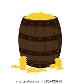 St. Patrick's Day, a barrel of gold, isolated vector illustration on a white background.