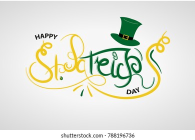 St. Patrick's day. beautiful inscription. vector
