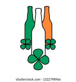 St Patricks Day. beer bottle icon. flat designed vector graphic
