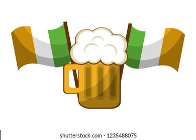 St patricks day beer and flag design