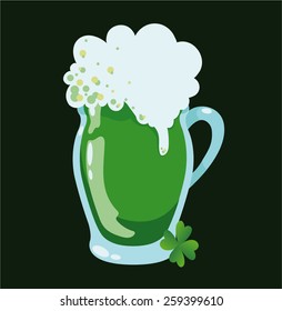 St. Patrick's Day Beer Glass with Clover